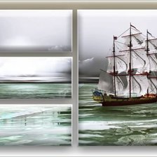 Схема вышивки «полиптих корабль»