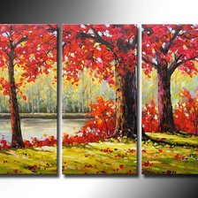 Схема вышивки «триптих осень»