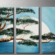 Схема вышивки «триптих деревья»