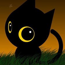 Схема вышивки «Чёрный котик»