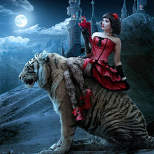 Схема вышивки «серия Девушка и зверь 4»