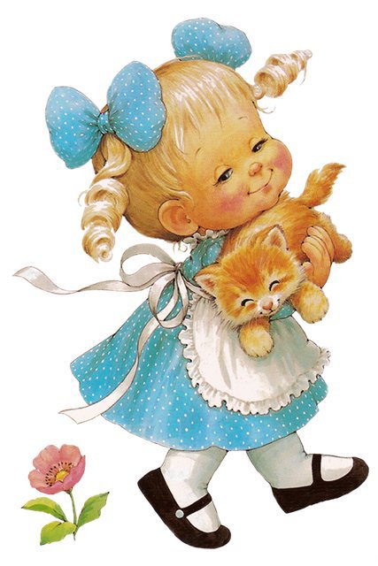 Девочка с котом - детское, дети - оригинал