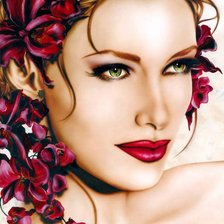 Схема вышивки «Девушка в цветах»