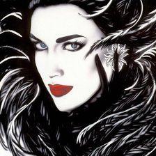 Схема вышивки «Девушка-загадка»