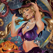 Схема вышивки «Ведьмочка»