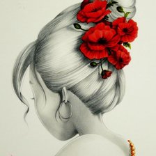 Схема вышивки «Девушка»