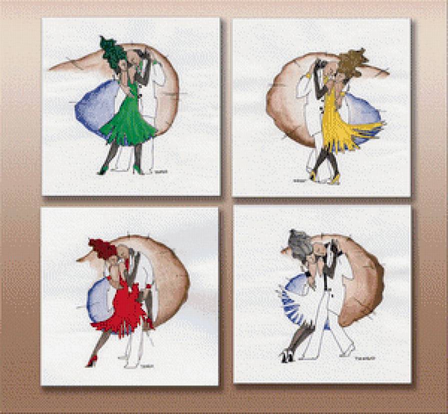 полиптих танцы - двое, триптих, танец, пара - предпросмотр