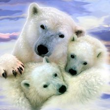 Схема вышивки «мишки семейка»