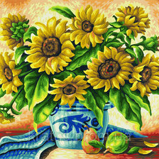 Схема вышивки «подсолнухи»