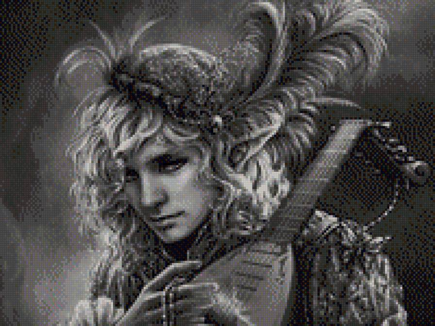 Трубадур - монохром, мужчина, портрет, люди, музыкант - предпросмотр