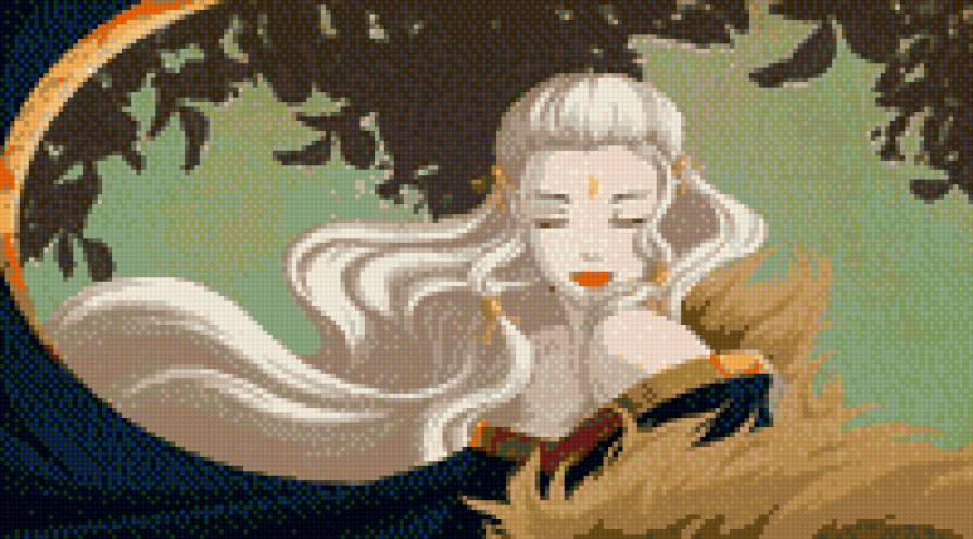 Восточная красавица - фея, кимоно, девушка, восток, портрет, япония - предпросмотр