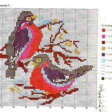 Схема вышивки «Снегири»