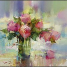 Схема вышивки «букет в пастельных тонах»