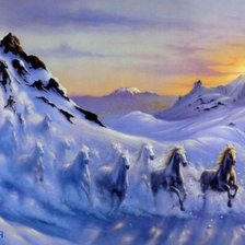 Схема вышивки «снежные кони»