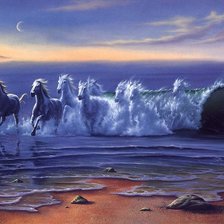 Схема вышивки «Кони»