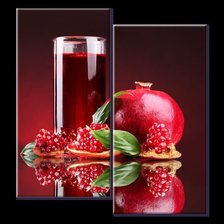 Схема вышивки «триптих гранат»