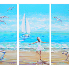 Схема вышивки «триптих море»