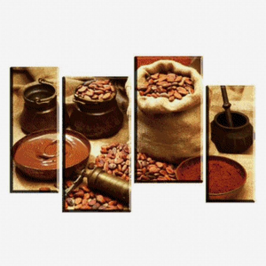 триптих кофе - мешок, на кухню, кофейня - предпросмотр