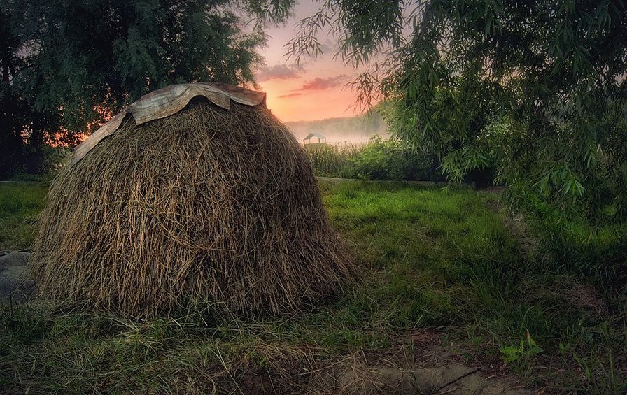 Стог сена - сено, лето, утро - оригинал