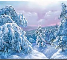 Схема вышивки «зимний лес»