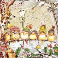 Схема вышивки «зимние птички»