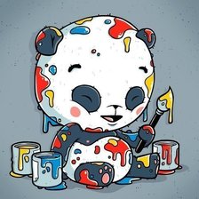 Схема вышивки «Малыш панда»