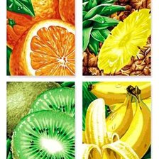 Схема вышивки «Полиптих"Экзотические фрукты"»