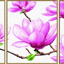 Схема вышивки «Триптих"Магнолия"»