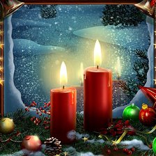 Схема вышивки «Две свечи»