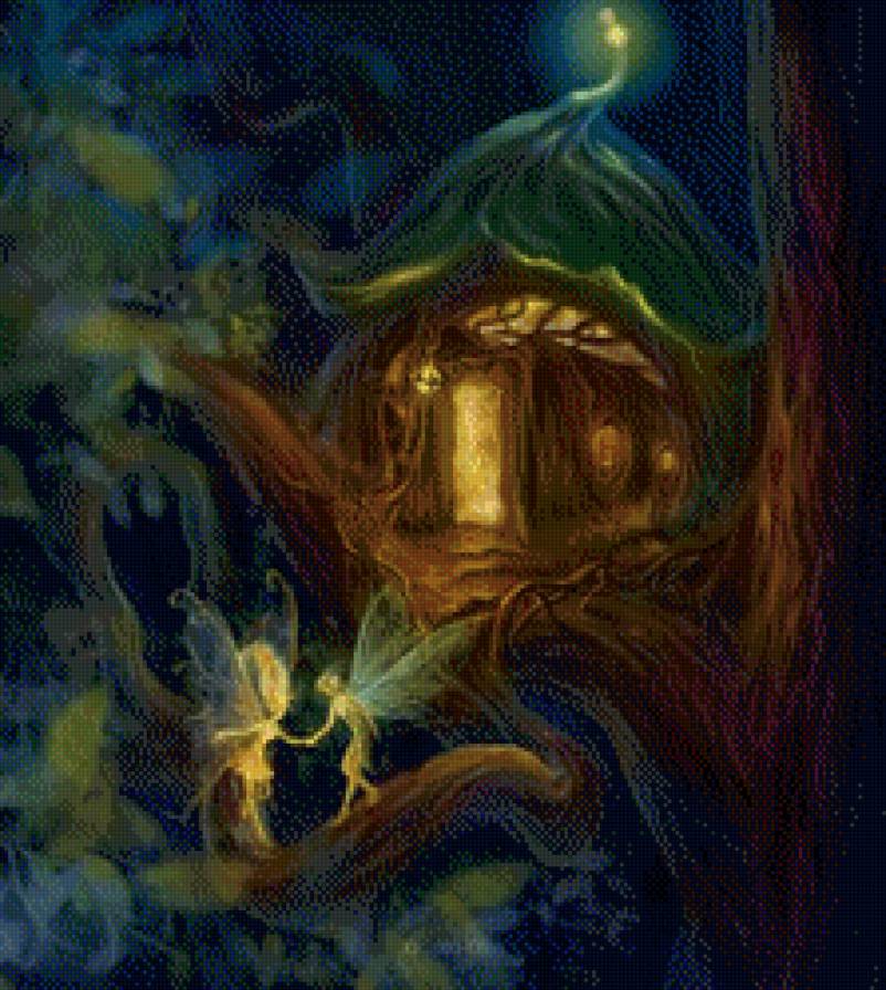 домик эльфов - дерево, домик, сказка, эльфы, лес - предпросмотр