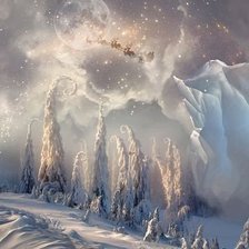 Схема вышивки «дорога санта клауса»