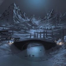 Схема вышивки «зимний городок»