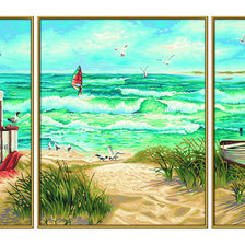 Схема вышивки «триптих у моря»