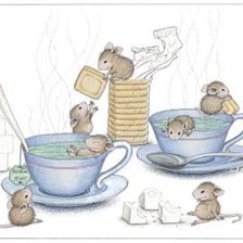Схема вышивки «мышиное чаепитие»
