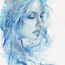 Схема вышивки «Девушка (акварель)»