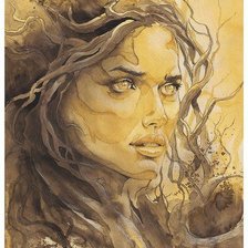 Схема вышивки «Девушка (акварель)»