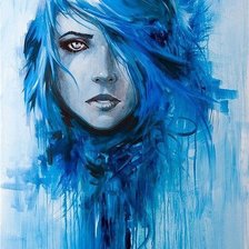 Схема вышивки «Девушка (акварель)»