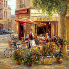 Схема вышивки «Улочки. Художник Haixia Liu»