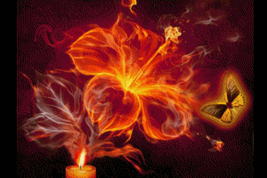 Фантазия - огонь, фантазия, цветы - предпросмотр