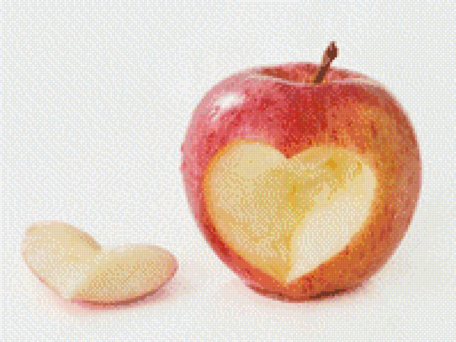 две половинки - любовь, осень, яблоко - предпросмотр