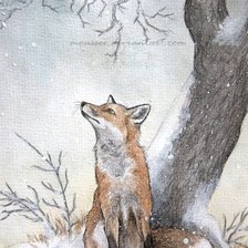 Схема вышивки «Одинокая лиса»