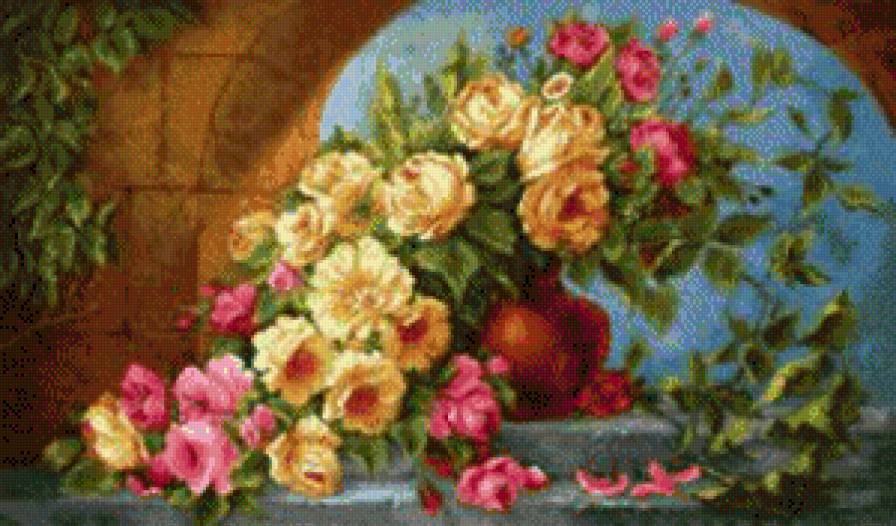 натюрморт - цветы, картина, натюрморт - предпросмотр