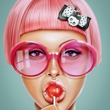 Схема вышивки «Розовые очки»