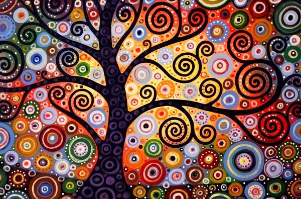 Дерево счастья. Абстракция - абстракция, дерево, позитив - оригинал