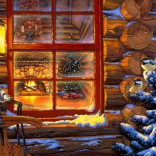 Схема вышивки «зимнее окно»