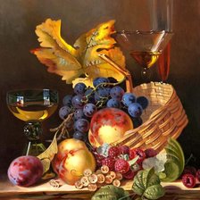 Схема вышивки «Натюрморт с виноградом»