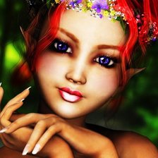 Схема вышивки «девушка эльф»