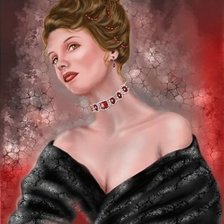 Схема вышивки «Дама»