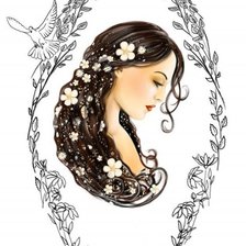 Схема вышивки «Лицо девушки»