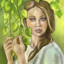 Схема вышивки «Девушка у березы»